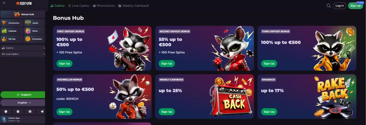 RockySpin kasíno
